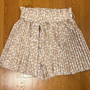 Beige and White Floral Skirt